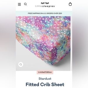 Little Sleepies Stardust Crib Sheet NWT